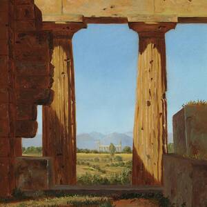 Columns Of The Temple Of Neptune At Paestum by Constantin Hansen