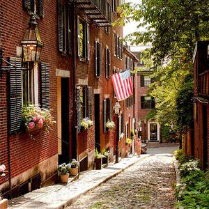 Acorn Street, Beacon Hill, Boston Ma by Claudia Uripos