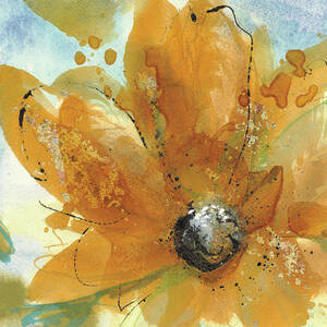 amber and leaf II stretcher-image screen flowers watercolour show original title Details about   Chris paschke 