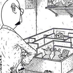 An Angry Scientist Has Discovered His Two Lab' Mice by Tony Zuvela