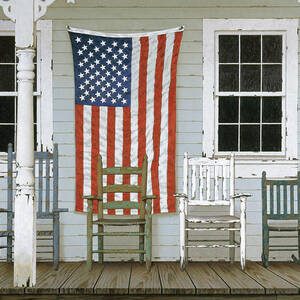 Chair Family With Flag by Zhen-huan Lu