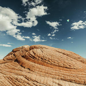 Circular Patterns Of Petrified Sand Dunes On Red Rock In Utah Desert by Cavan Images