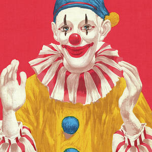 Clown With Hands Raised by CSA Images
