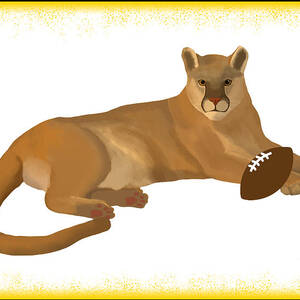 Graduation Cougar Yellow Digital Art by College Mascot Designs - Pixels