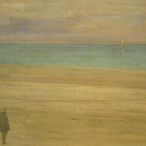 Harmony in Blue and Silver Trouville, 1865.  Canvas, 49.5cm x 75.5cm. by James Abbott McNeill Whistler -1834-1903-
