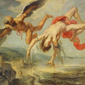 Jacob Peter Gowy / 'The Fall of Icarus', 1636-1637, Oil on canvas, 195 x 180 cm, P01540. DAEDALUS. by Jacob Peter Gowy -c 1615-c 1661-