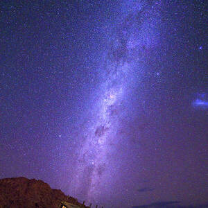 Milky way over a small chalet of a desert lodge near Sossusvlei in Namibia by Miroslav Liska Milky way over a small chalet of a desert lodge near Sossusvlei in Namibia by Miroslav Liska