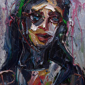 Impressionist Art Male Model Portrait Original Oil Painting On
