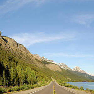Panorama Road With Mountains, Forests by Saturated