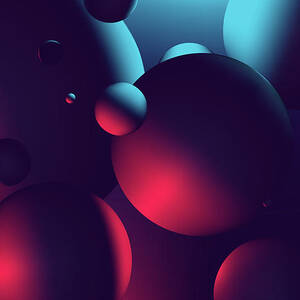 Red Blue Neon Light With A Reflection by Maxger