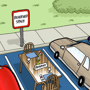 Reserved Space Is Reserved For A Dinner Table by Jon Carter