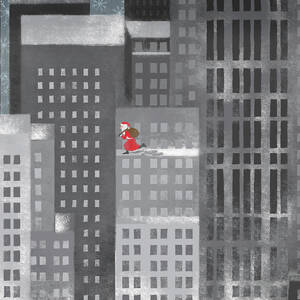 Santa Clause Running On A Skyscraper by Jutta Kuss