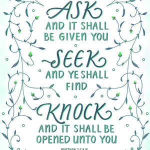 Ask Seek Knock Matthew 7:7 Door Drawing Abstract 
