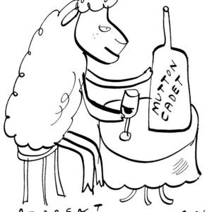 Sheep With Wine - Mutton Cadet by Robert Thompson