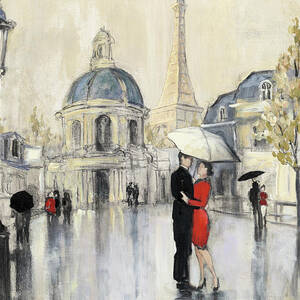 Spring Rain Paris Eiffel by Julia Purinton