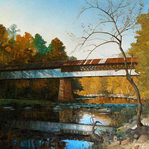 Swann Covered Bridge In Early Autumn by T S Carson