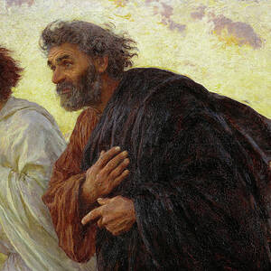The Disciples Peter and John running to the tomb on the morning of the Resurrection, 1898 by Eugene Burnand