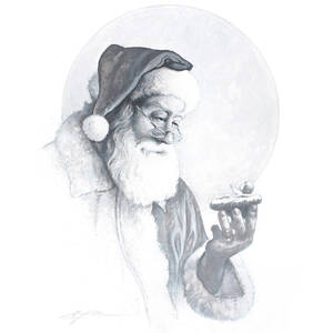 Santa Claus-Christmas Time-TOY Car Postcard-Artist Greg Olsen 