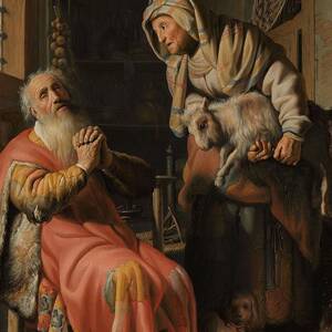 Tobit and Anna with the Kid. by Rembrandt van Rijn -mentioned on object-