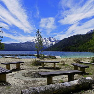 Alpine Lake Stanley Lake McGown Peak Jigsaw Puzzle by Art Sandi - Pixels