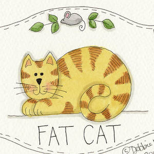 Fat Cat Painting by Daniel Patrick Kessler | Pixels