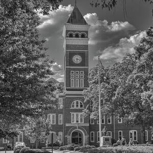 Clemson University 2 Tillman Hall Black and White Signed