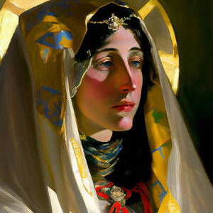 Saint Maria Mary Virgin Mixed Media by SampadArt Gallery - Fine Art America