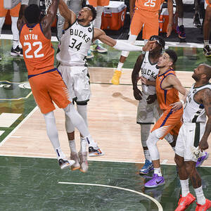 Giannis Antetokounmpo #7 by Andrew D. Bernstein
