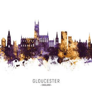 Gloucester England Skyline Digital Art by Michael Tompsett | Pixels