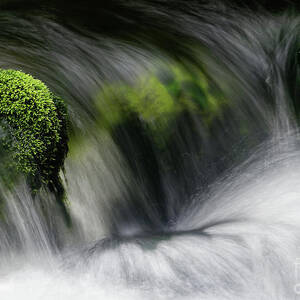 Waterfall and Mossy Rocks #1 Photograph by Colin Woods - Fine Art