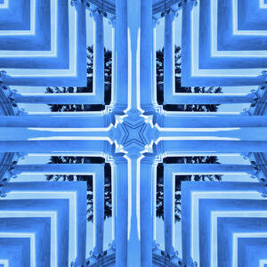  Abstract Columns 23 in Blue by Mike McGlothlen