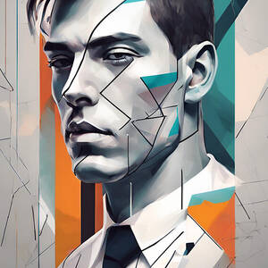 Abstract Male with Geometric Features by Jeff Creation