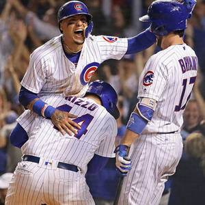 Anthony Rizzo, Kris Bryant, and Javier Baez by Jonathan Daniel