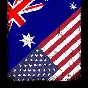 USA Flag Gift Australian American Digital Art by Michael S