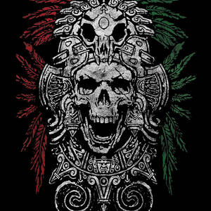 Aztec Jaguar Warrior Skull Native Mexica Healing #1 Canvas Print