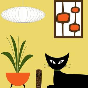 Cat on Tabletop with Mini Mod Pods 3 by Donna Mibus