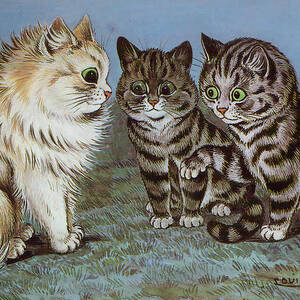 Louis Wain Art Print - Flower Cat – Cheshire & Wain