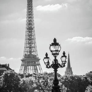 Eiffel tower and bridge Alexandre III by Delphimages Paris Photography