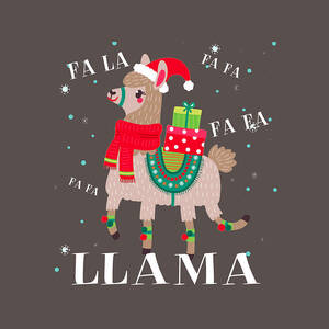 FA La La La Llama Cute Christmas All-Over Print Premium Pillow Gift for Her Merry Christmas Cute Llama Gift Happy Holidays Gift for Him Christmas Llama Stocking Stuffer 