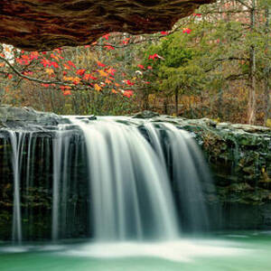 Falling Water Falls Autumn Landscape Panorama by Gregory Ballos