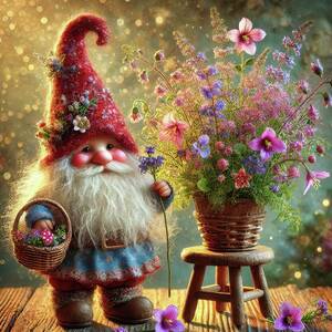 Floral Mischief and Bearded Smiles by Bill And Linda Tiepelman