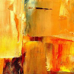 Golden Glow Abstract Square by Viva Anderson
