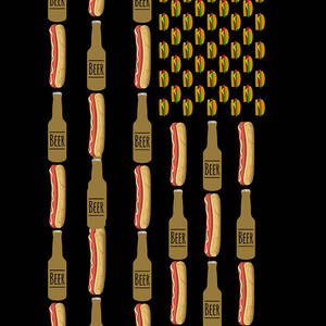 Hot Dogs Beer Flag 4th of July by Flippin Sweet Gear