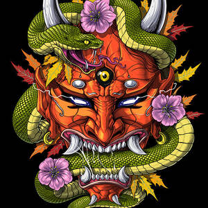 Kitsune Japanese Fox Mask Art Print by Nikolay Todorov - Pixels