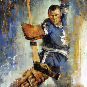 Terry Sawchuk Toronto Maple Leafs Hockey Art T-Shirt by J Markham