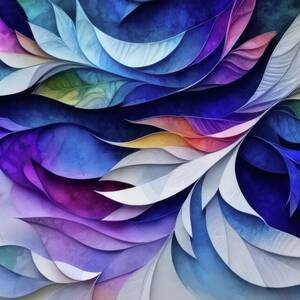 Leaf Fantasy With Blues by Eris And AI