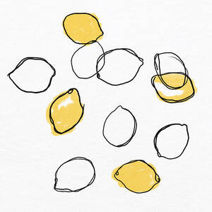 Lemons Sketch- Art by Linda Woods by Linda Woods