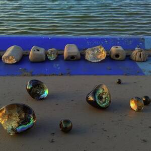 Light-Up Gems And Ocean Rocks by Eris And AI