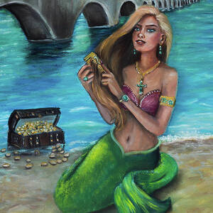 The Shape of Water Mermaid Painting by Maria O'Dell - Fine Art America