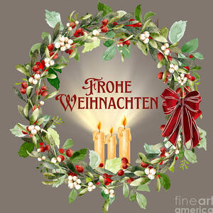  Merry Christmas German Frohe Weihnachten by Tina Mitchell